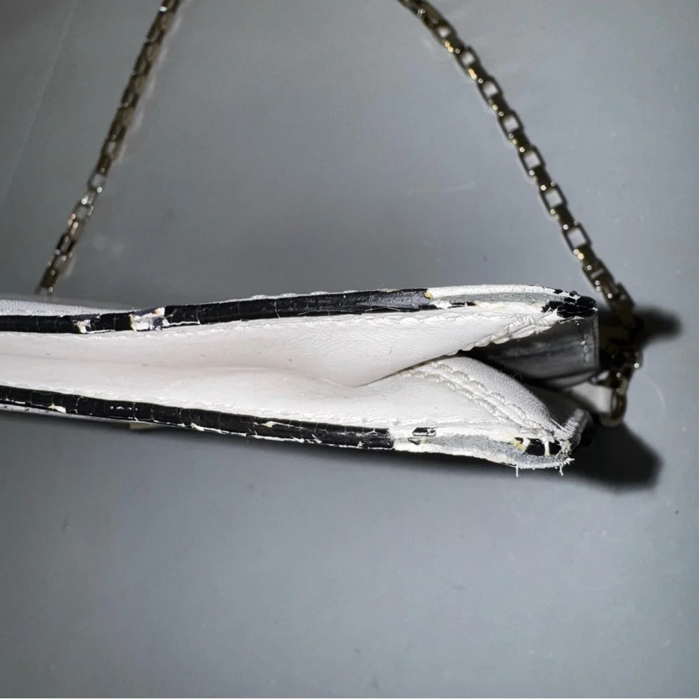 Kate Spade Post Street Madison Clutch Navy White Striped Nautical‎ Gold Chain